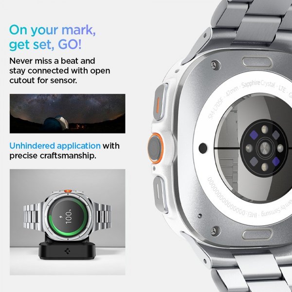 Spigen Samsung Galaxy Watch Ultra 47mm Armbånd Modern Fit 316L Sølv