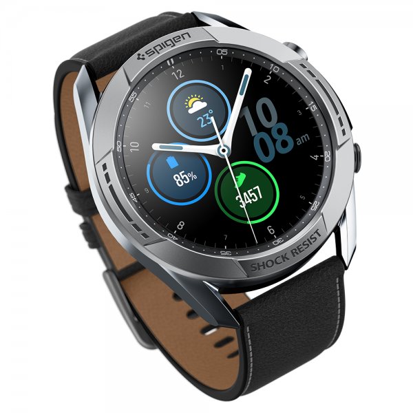 Spigen Samsung Galaxy Watch3 45mm Deksel Chrono Shield Sølv