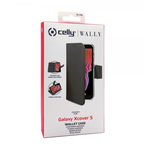 Celly Samsung Galaxy XCover 5 Etui Wally Wallet Case Svart
