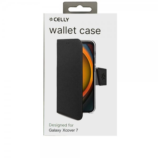 Celly Samsung Galaxy XCover 7 Etui Wally Wallet Case Svart
