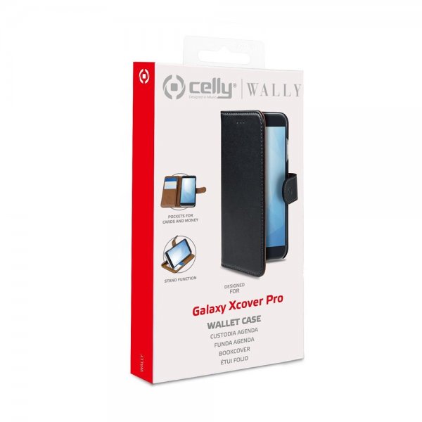 Celly Samsung Galaxy XCover Pro Etui Wally Wallet Case Svart