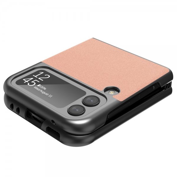 Lc.Imeeke Samsung Galaxy Z Flip 4 Deksel Skinntekstur Rosa