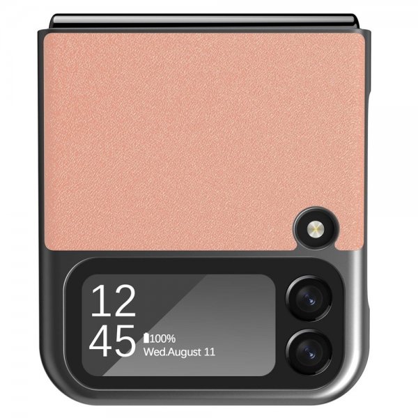 Lc.Imeeke Samsung Galaxy Z Flip 4 Deksel Skinntekstur Rosa