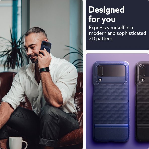 Caseology Samsung Galaxy Z Flip 4 Deksel Parallax Midnight Blue