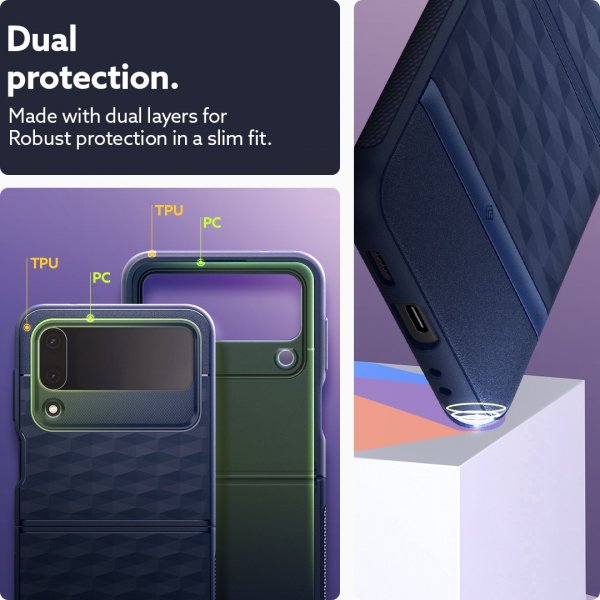 Caseology Samsung Galaxy Z Flip 4 Deksel Parallax Midnight Blue