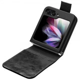 Qialino Samsung Galaxy Z Flip 5 Etui Ekte Skinn Svart