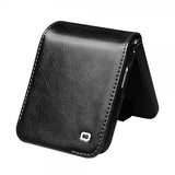 Qialino Samsung Galaxy Z Flip 5 Etui Ekte Skinn Svart
