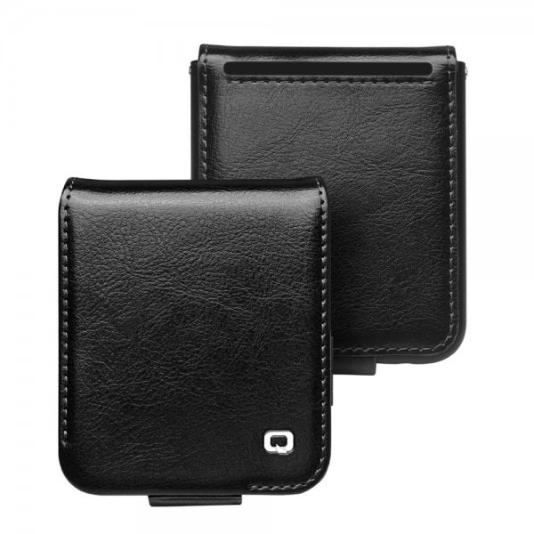 Qialino Samsung Galaxy Z Flip 5 Etui Ekte Skinn Svart