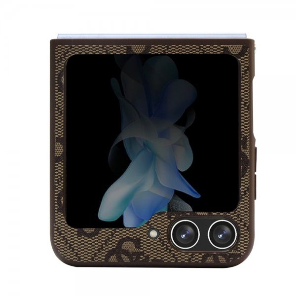 Guess Samsung Galaxy Z Flip 5 Deksel 4G Metal Triangle Strass Brun