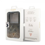 Guess Samsung Galaxy Z Flip 5 Deksel 4G Metal Triangle Strass Brun
