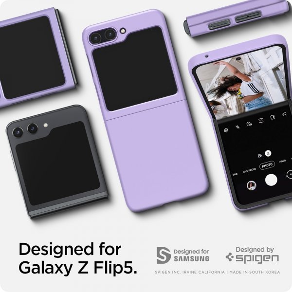 Spigen Samsung Galaxy Z Flip 5 Deksel Air Skin Rose Purple
