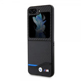 BMW Samsung Galaxy Z Flip 5 Deksel Carbon Effect Metal Logo Svart