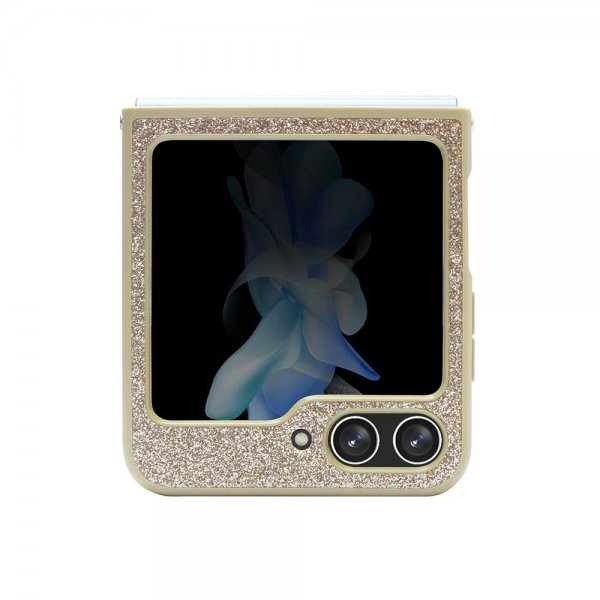 Guess Samsung Galaxy Z Flip 5 Deksel Glitter Flakes Metal Logo Gull
