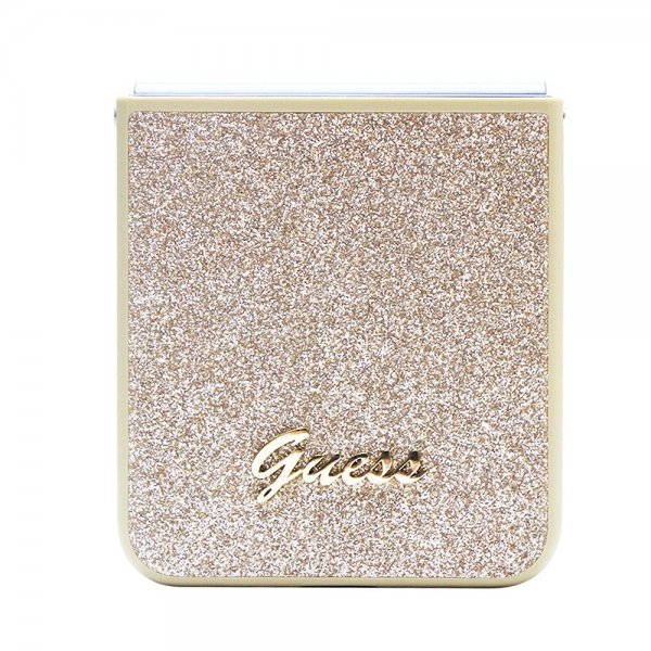 Guess Samsung Galaxy Z Flip 5 Deksel Glitter Flakes Metal Logo Gull