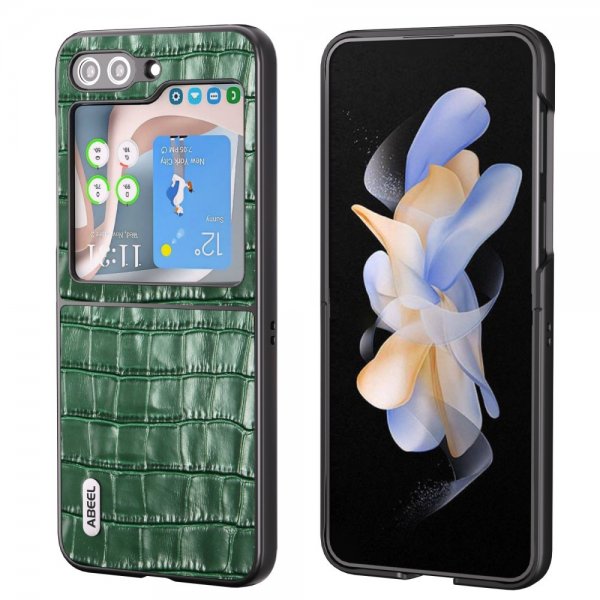 ABEEL Samsung Galaxy Z Flip 5 Deksel Krokodille tekstur Grønn