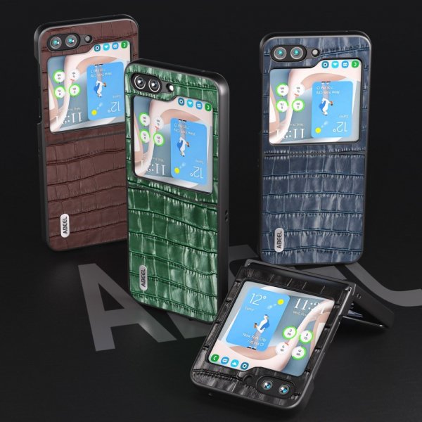 ABEEL Samsung Galaxy Z Flip 5 Deksel Krokodille tekstur Grønn
