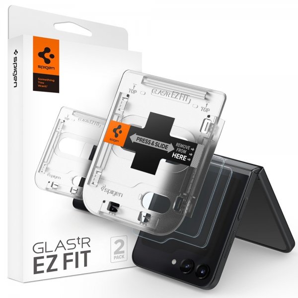 Spigen Samsung Galaxy Z Flip 5 Skjermbeskytter GLAS.tR EZ Fit 2-pakning