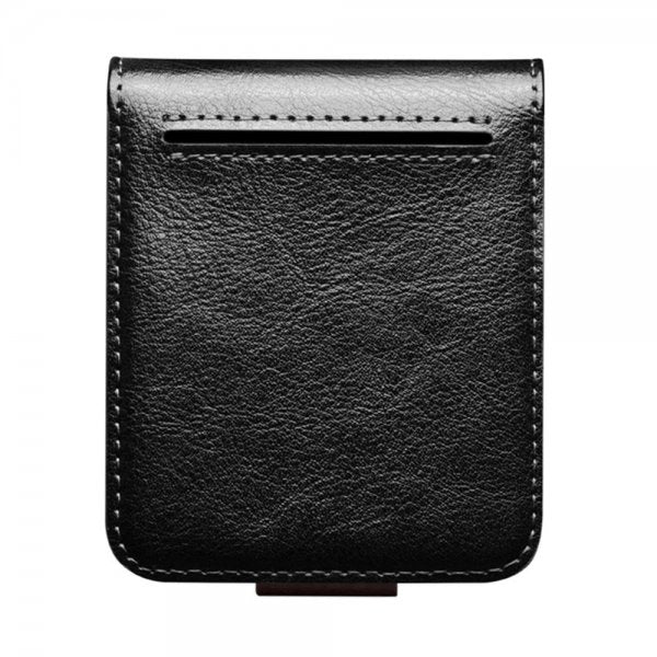 Qialino Samsung Galaxy Z Flip 6/Flip 7 FE Etui Ekte Skinn med Flipp Svart
