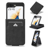 Lc.Imeeke Samsung Galaxy Z Flip 6/Flip 7 FE Etui med Kortlomme flipp Svart