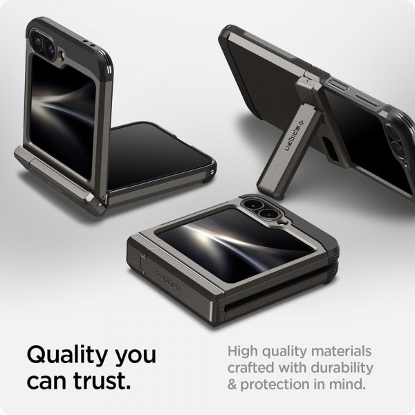 Spigen Samsung Galaxy Z Flip 6/Galaxy Z Flip 7 FE Deksel Tough Armor Pro Gunmetal