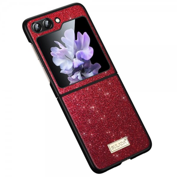 Sulada Samsung Galaxy Z Flip 6/Flip 7 FE Deksel Glitter Rød