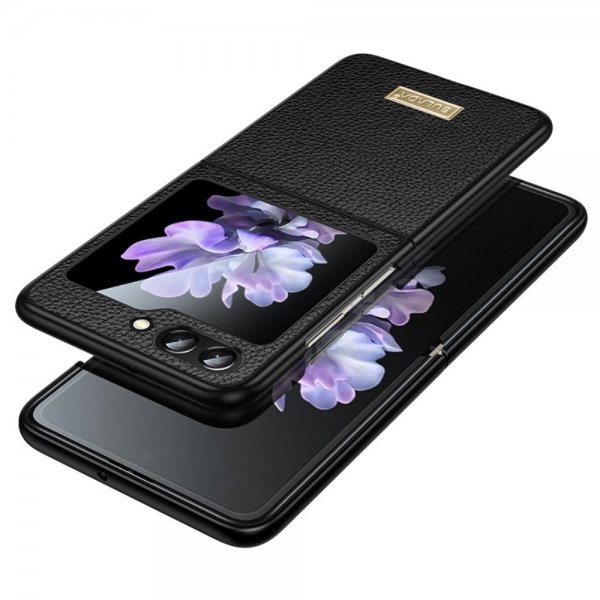 Sulada Samsung Galaxy Z Flip 6/Flip 7 FE Deksel Litchi tekstur Svart