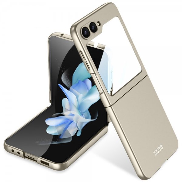 GKK Samsung Galaxy Z Flip 6/Flip 7 FE Deksel med Glassbeskyttelse Grå