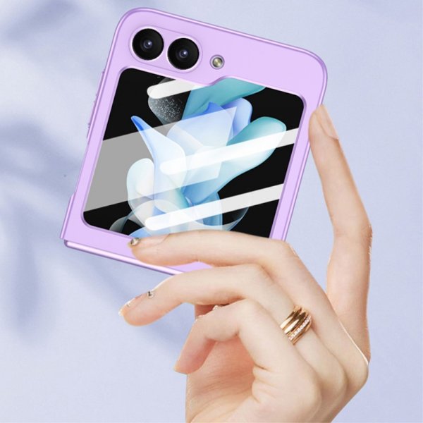 GKK Samsung Galaxy Z Flip 6/Flip 7 FE Deksel med Glassbeskyttelse Lilla