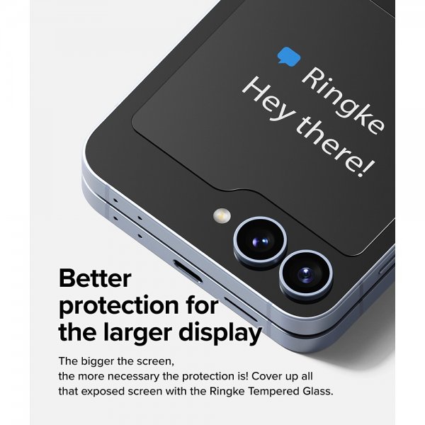 Ringke Samsung Galaxy Z Flip 6/Flip 7 FE Skjermbeskytter Cover Display Protector Glass 2-pakning