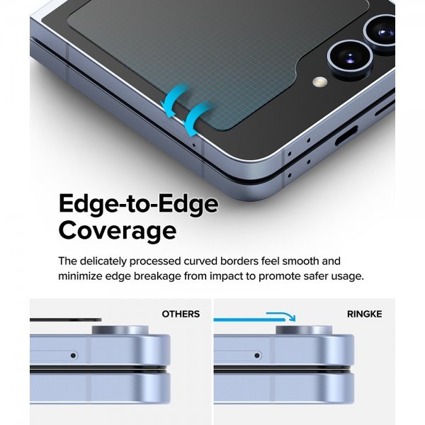 Ringke Samsung Galaxy Z Flip 6/Flip 7 FE Skjermbeskytter Cover Display Protector Glass 2-pakning