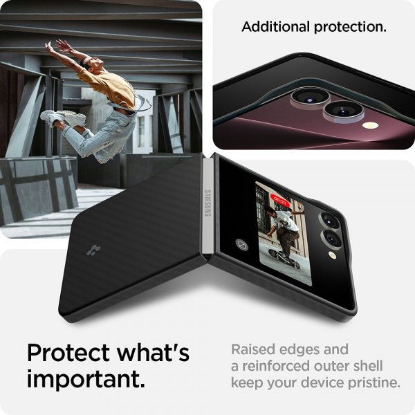 Spigen Samsung Galaxy Z Flip 7 Deksel Air Skin Aramid Svart