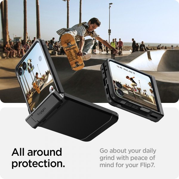 Spigen Samsung Galaxy Z Flip 7 Deksel Tough Armor Pro MagFit Svart