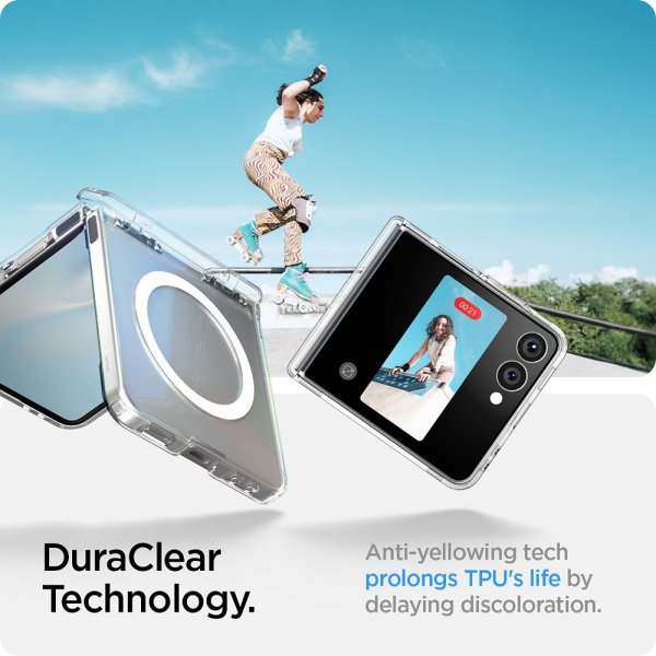 Spigen Samsung Galaxy Z Flip 7 Deksel Ultra Hybrid Pro MagFit Clear White