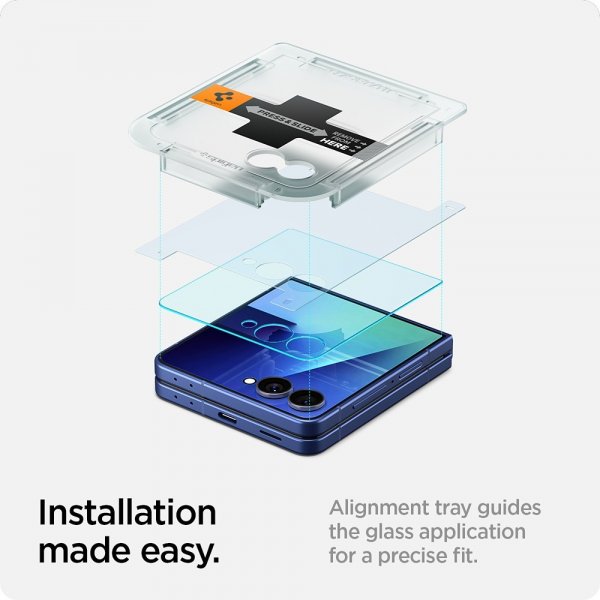 Spigen Samsung Galaxy Z Flip 7 Skjermbeskytter GLAS.tR EZ Fit 2-pakning