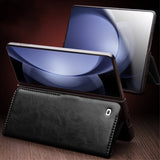 Qialino Samsung Galaxy Z Fold 5 Etui Ekte Skinn Svart