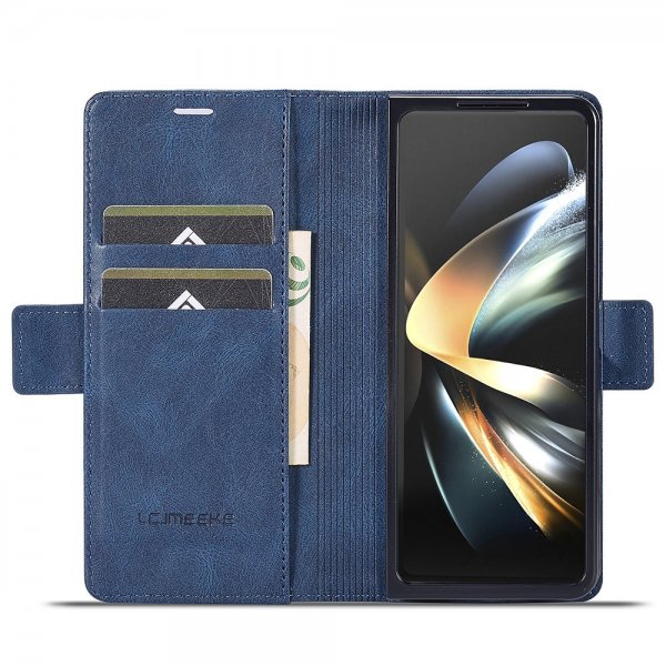 Lc.Imeeke Samsung Galaxy Z Fold 5 Etui med Kortlomme flipp Blå
