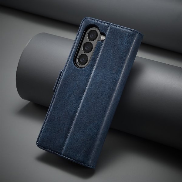 Lc.Imeeke Samsung Galaxy Z Fold 5 Etui med Kortlomme flipp Blå