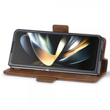 Lc.Imeeke Samsung Galaxy Z Fold 5 Etui med Kortlomme flipp Brun