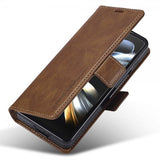 Lc.Imeeke Samsung Galaxy Z Fold 5 Etui med Kortlomme flipp Brun