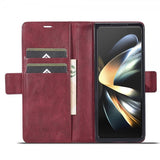 Lc.Imeeke Samsung Galaxy Z Fold 5 Etui med Kortlomme flipp Rød