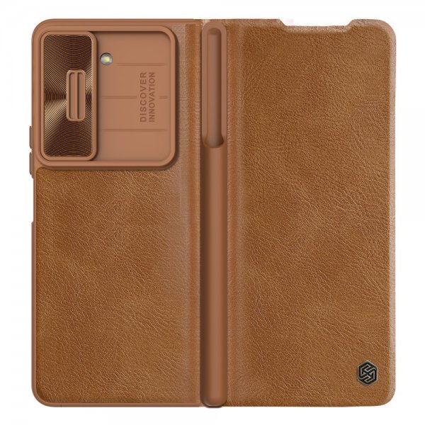 Nillkin Samsung Galaxy Z Fold 5 Etui Qin Pro Series Brun