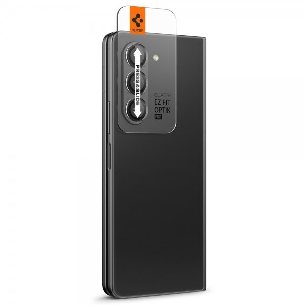 Spigen Samsung Galaxy Z Fold 5 Kamerabeskytter GLAS.tR EZ Fit Optik Pro 2-pakning Svart