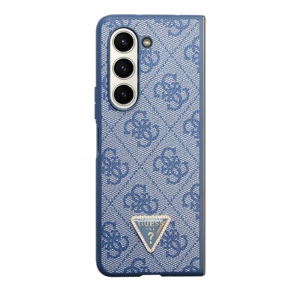 Guess Samsung Galaxy Z Fold 5 Deksel 4G Metal Triangle Strass Blå