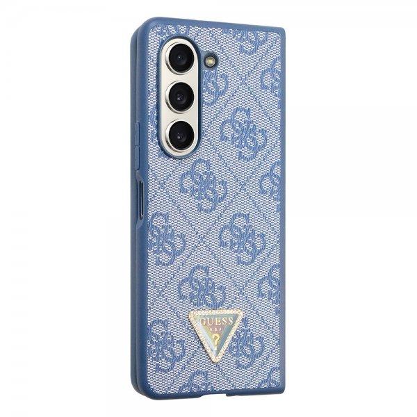 Guess Samsung Galaxy Z Fold 5 Deksel 4G Metal Triangle Strass Blå