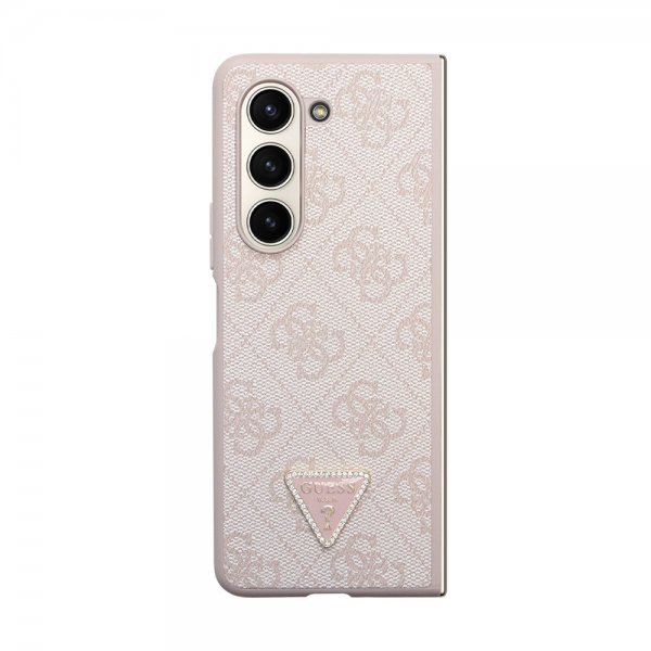 Guess Samsung Galaxy Z Fold 5 Deksel 4G Metal Triangle Strass Rosa