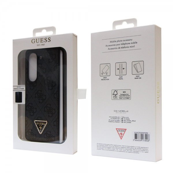 Guess Samsung Galaxy Z Fold 5 Deksel 4G Metal Triangle Strass Svart