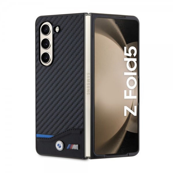 BMW Samsung Galaxy Z Fold 5 Deksel Carbon Effect Metal Logo Svart