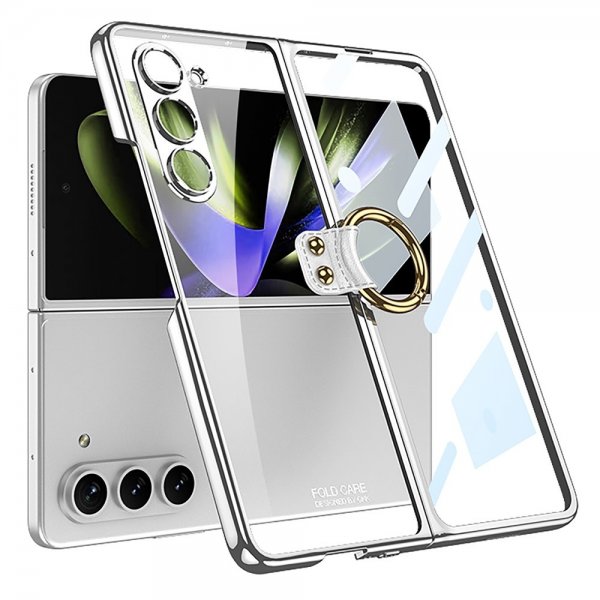 GKK Samsung Galaxy Z Fold 5 Deksel Finger Ring Sølv