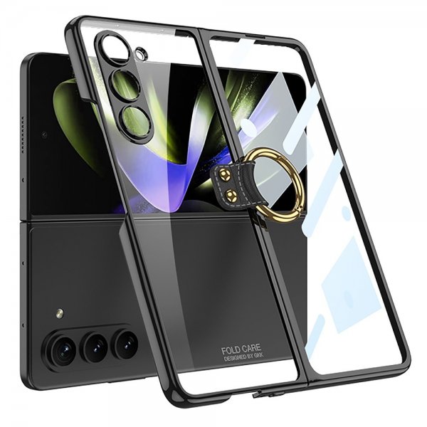 GKK Samsung Galaxy Z Fold 5 Deksel Finger Ring Svart
