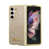 Guess Samsung Galaxy Z Fold 5 Deksel Glitter Flakes Metal Logo Gull